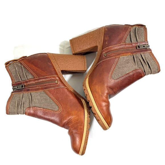 Timberland Dennett Genuine Leather Mixed Media Ankle Boots - Picture 3 of 5